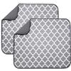 Lifaith Tappetino in microfibra per scolapiatti da cucina, tappetino assorbente per lavare bicchieri, piatti e tazze, 40 x 46 cm, confezione da 2 pezzi, colore: grigio