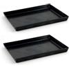 COSE DA CASA Set 2 Teglie Professionali in Ferro Blu rettangolari cm 40X30 H3 Cottura pizza croccante Lamiera Alta Qualità Made in Italy Alta Conducibilità per Forno Domestico Professionale ristoranti pasticcerie