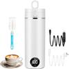 GuKKK Bollitore Elettrico Piccolo,450 ml Mini Bollitore da Viaggio Auto 12V Portatile,6 Livelli di Regolazione Della Temperatura,Spegnimento Automatico per Latte per Bambini,Tè, Caffè,Campeggio