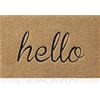 AOAOPQ Hello Zerbino da esterno con retro in gomma antiscivolo, 60 x 90 cm, per porta d'ingresso, corridoio, facile da pulire