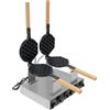 SHZICMY Piastra per waffle a bolla professionale, 2830 W, con piastre antiaderenti e timer: 0-5 minuti, cialde per uova in stile Hong Kong, macchina per waffle commerciale per caffè, ristorante, ecc.