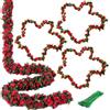 JYJLLM Set di 3 ghirlande di rose artificiali rosse - 3 ghirlande di fiori di seta lunghe 2,5 m con 45 fiori - Include 20 fascette - per matrimoni, giardini, balconi, decorazioni per il soggiorno