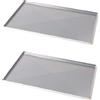 COSE DA CASA 2x Teglia da Forno Rettangolare 55x38xH2 con diagonali in Alluminio Diamantata Anti-Deformazione Professionale Made in Italy Bordi Dritti Ideale per Pizza Pasticceria e Focaccia