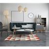 Floori Tappeto Triangoli Moderno Arredo Salotto Camera Passatoia Cucina Con Antiscivolo Made in Italy (Ruggine, 65x115 cm)