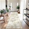 DEFYNEE Tappeto passatoia da 60 x 300 cm, antiscivolo, a pelo corto, lavabile, pieghevole, design astratto, per ingresso, cucina, soggiorno e ufficio, marrone neutro