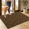 Biscpro Zerbini per Ingresso Interno,60x90cm Tappetino Antiscivolo Lavabile in Lavatrice,Zerbino d'Ingresso Polipropilene Assorbenti per Interno,Ingresso,Esterno,Corridoio,Balcone-Dark Brown