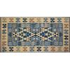 Floori Tappeto Kilim Arredo Classico Moderno Orientale Geometrico Colori Moderni Arredo Salotto Camera Passatoia Cucina Con Antiscivolo Made in Italy (Azzurro Topazio, 140x200 cm)