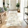 DEFYNEE Tappeto passatoia da 60 x 240 cm, antiscivolo, a pelo corto, lavabile, pieghevole, design astratto, per ingresso, cucina, soggiorno e ufficio, marrone neutro