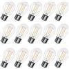 Spacelumen Set di 15 lampadine LED E27 bianco caldo, lampadina vintage 2W (equivalente 20W) 230V S14 Edison 2700K lampadine E27 resistenti agli urti per ghirlande luminose, lampadari, lampade da