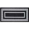 Floori Tappeto Tinta Unita Minimal Greca Atena Colori Neutri Moderno Arredo Salotto Camera Passatoia Cucina Con Antiscivolo Made in Italy (Nero/Bianco, 140x200 cm)