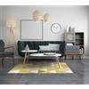 Floori Tappeto Triangoli Moderno Arredo Salotto Camera Passatoia Cucina Con Antiscivolo Made in Italy (Senape, 65x220 cm)