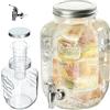 KADAX - Distributore di bevande da 4L in vetro con inserto, distributore d'acqua con rubinetto e coperchio, per succhi, limonate e bevande fredde (Modello 1)