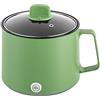 TuliperMood Pentola elettrica 1,7 l, mini Hot Pot Multi potenza 300 W, 600 W, in acciaio inox, antiaderente, per dormitorio, ufficio, viaggio, campeggio, 17 x 17 x 25 cm
