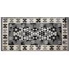 Floori Tappeto Kilim Arredo Classico Moderno Orientale Geometrico Colori Moderni Arredo Salotto Camera Passatoia Cucina Con Antiscivolo Made in Italy (Nero, 80x150 cm)