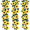 JSMTKJ 3 Pezzi Ghirlanda di Girasoli Artificiali 230cm con Foglie Verdi