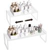 Isyunen Porta piatti allungabile, mensole da cucina per stoviglie, ripiani salvaspazio, organizer per credenza, cibo e utensili, in metallo-bianco 20.5*20*36~60cm