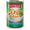 VITALE 24pz - Fagioli Bianchi di Spagna VITALE Legumi in Latta Lattina 400g 100% ITALIANO - Made in Italy - Cartone da 24 Pezzi