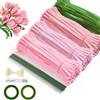 Elalove Set di 400 Pezzi Scovolini Colorati per Lavoretti, Kit Fiori per Bomboniere Fai da Te con Scovolini e Accessori, Ideale per Pipe Cleaner Flowers Kit e Decorazioni