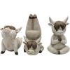 Dekohelden24 Highlandrind XL Deko Highlandrind with Yogaposen, Yoga - Highlandrinder, bestiame senza volto in set da 3 pezzi, in ceramica, decorazione moderna per salotti o balconi, dimensioni: L x P ca. 10 x 9 x