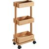 WENKO DIE BESSERE IDEE Scaffale Tortona-Carrello da Bagno con rotelle, bambù, Marrone, 18 x 71.5 x 31 cm