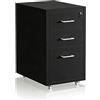 Relaxdays cassettiera con rotelle, 3 cassetti, HxLxP: 48 x 28 x 41 cm, con serratura, metallo, nero