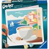 Ravensburger - Creart: Cappuccino a Positano, Dipingere Con I Numeri Adulti, Paint By Numbers, Quadro Da Dipingere Con Numeri, Kit Pittura 20 x 20 cm, Tutto Inclusi