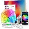 Koopower Striscia LED da 20 m, Bluetooth RGB, con telecomando a infrarossi e tramite app, dimmerabile, striscia luminosa a LED colorata, per feste, cucina [classe energetica A++]