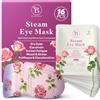 BLOOMORA Confezione da 16 Maschere Riscaldanti alla Rosa - Maschera a Vapore per Occhi Secchi, Gonfiore, Affaticamento e Rilassamento - Maschera Riscaldante Occhi Monouso per Sonno e Viaggio