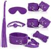 SENTAII Kit bondage BDSM per il sesso, set da 7 pezzi: kit bondage per il letto fetish, manette, frusta, corda, collare, benda per gli occhi, giochi SM per adulti (donne, uomini e coppie), giocattoli sessuali