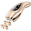 Slikwave Epilatore Luce Pulsata 9 Livelli Con 6 Accessori, Epilatore Laser Peli Donna/Uomo Con Modalità Manuale E Automatica, Sensore Di Contatto, Funzione Ice Cool per,oro