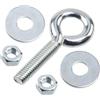 AERZETIX Kit di 12 viti ad occhiello M6x25 mm / 24 dadi M6 / 24 rondelle piatte/acciaio zincato/spessore massimo del supporto 10 mm
