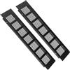 QWORK® 2 pezzi griglie di ventilazione in alluminio, griglie areazione, per armadi, porte del bagno, 8X30 CM,nero
