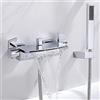 Gx Rubinetto Vasca Bagno Cascata con Doccetta, Ottone Cromato Due Maniglie Rubinetto Miscelatore Vasca A Parete con Supporto E Tubo da 150Cm, Sistema Doccia