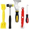 PokeAir Kit di 5 strumenti per vetri, strumenti per vetratura con martello in gomma multifunzione, scalpello 13 in 1, rullo rosso per finestra, pala in gomma e gancio per grimaldello, set di utensili manuali