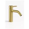 BASIK Miscelatore Bidet Oro Spazzolato - Rubinetto Monocomando in Ottone, Design Moderno (Moderno Minimalista)
