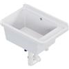 QLS Beccuccio 50 x 34 cm in plastica con sifone garage officina (bianco)