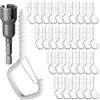 GIPTIME Ganci a Vite, Occhielli a Vite per Legno, Ganci a Vite per esterni, Gancio da parete, Gancio da Soffitto per appendere Piante, Gancio Avvitabile in Acciaio inox con fusibile (bianco-50)