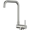 FORIOUS Rubinetto Lavello Cucina, Miscelatore Cucina con Funzione Girevole a 360° e Pieghevole, Design A forma di L Acciaio Inox, Maniglia Singola per Acqua Calda e Fredda Rubinetto Miscelatore