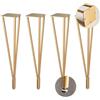 Generic Gambe Per Tavolo 45/60/72 Cm Altezza Gambe Per Mobili In Ferro 4 Pezzi Gambe Per Scrivania Da Bar Per Tavolino Da Caffè Tavolo Da Pranzo Panca Sedia(Gold,45cm)