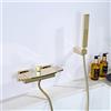 Gx Rubinetto Vasca Bagno Cascata Con Doccetta, Ottone Rubinetto Miscelatore Vasca A Parete Con Supporto E Tubo Da 150Cm, Sistema Doccia, Oro