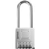 NOVLOCK Lucchetto con combinazione arco lungo 7 cm - impermeabile e resistente, codice a 4 cifre, per esterni e interni: cancelli, recinzioni, capanni, armadietti, depositi, armadi - 1 pezzo, argento