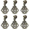 MOROBOR 6 Pezzi Maniglie per Cassetti, Maniglie per Cassetti a Pendente in Lega di Zinco Vintage con Foro Singolo e Viti di Montaggio per Armadio, Guardaroba, Cassetto, Porta, Decorazione per Mobili