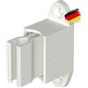 BAUHELD® Supporto a manovella per manovella [Made in Germany] - Supporto da parete per tapparelle con diametro da 12 a 17 mm [1 pezzo] - Regolabile con manico elastico - Distanza tra i fori 48 mm -