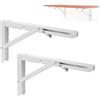 tow000ack 2 Pezzi Staffe per Mensole Pesanti Pieghevole,Reggimensola Ferro,Supporto da Parete in Metallo,Mensola per Banco di Lavoro Fai da Te,Garage,Cucina,con Viti,Bianco (200mm)