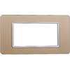 Electron PLACCHE IN VETRO, 4 MODULI/POSTI, COLORE ORO, COMPATIBILE CON VIMAR PLANA, DESIGN ELEGANTE E MODERNO, PER INTERRUTTORI/PRESE, SERIE CIVILE