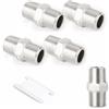 TAILONZ PNEUMATIC 5 PEZZI Raccordi per tubi in acciaio inossidabile 304, raccordo a nipplo esagonale, connettori con filettatura maschio BSP da 1/4