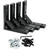 Iverntech 4 staffe angolari nere da 78 x 78 mm, 4 fori interni resistenti staffe angolari di supporto per profilo di estrusione in alluminio 2020, con 16 viti M5 + 16 dadi a T M5