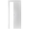Generico Porta Scorrevole in MDF, 210x60/70/80/90 cm, Design Moderno, Reversibile, con Kit Maniglie e Telaio (Micro Bianco, 2100x600)