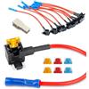 GUUZI 10 pz 12-24 V a Basso Profilo Mini Auto Add-a-Circuit Fusibile TAP Adattatore APS ATT Set di Fusibili a Lama per Auto Camion Barche con Fusibile 5/10/15Amp