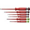 PB Swiss Tools POZIDRIV - Set di cacciaviti elettrici VDE PB 5543, isolati fino a 1.000 Volt, 100% Swiss Made, garanzia illimitata, rosso (6 pezzi (PZ1/PZ2/2/3/4/5) - Sottile)